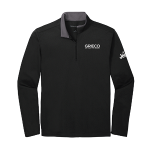 Lightweight Men's Quarter Zip Pullover - Black/Steel Grey